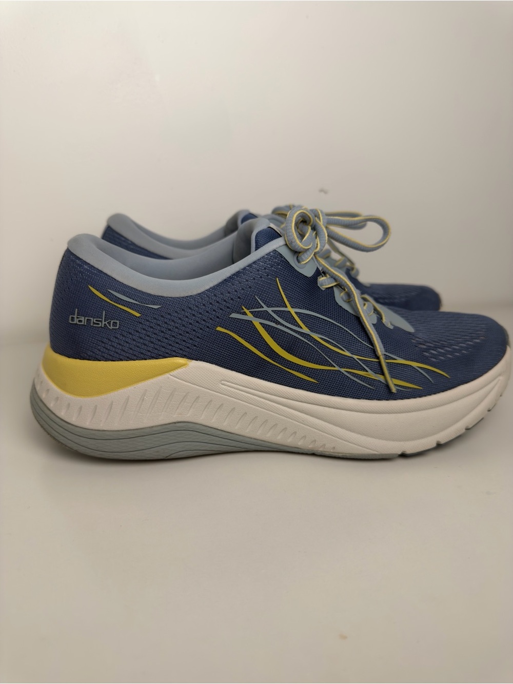 Dansko Blue and Yellow Mesh Walking Shoes - Picture 6 of 8